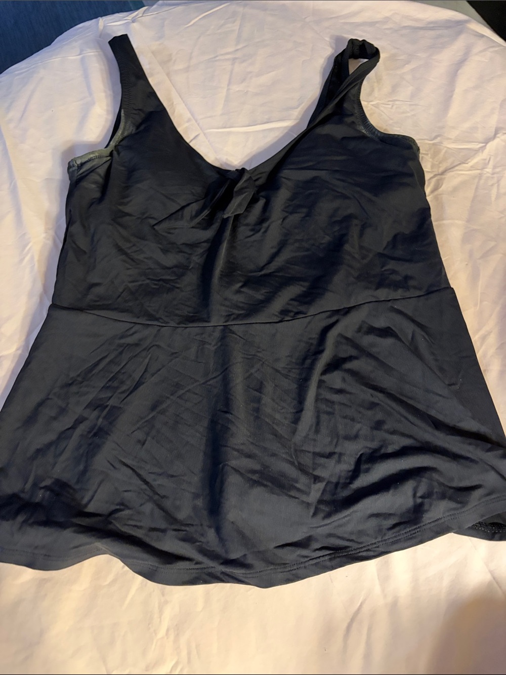 Lands' End Black V-Neck Women's Swim Tank Top